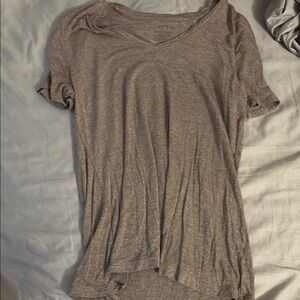 Apt. 9 Tan and Cream Relaxed Short Sleeve Tee